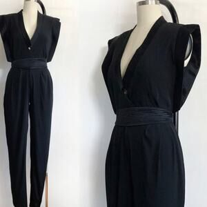 EUC Vintage 80’s Regina Kravits for Joseph Magnin Black Jumpsuit  XS